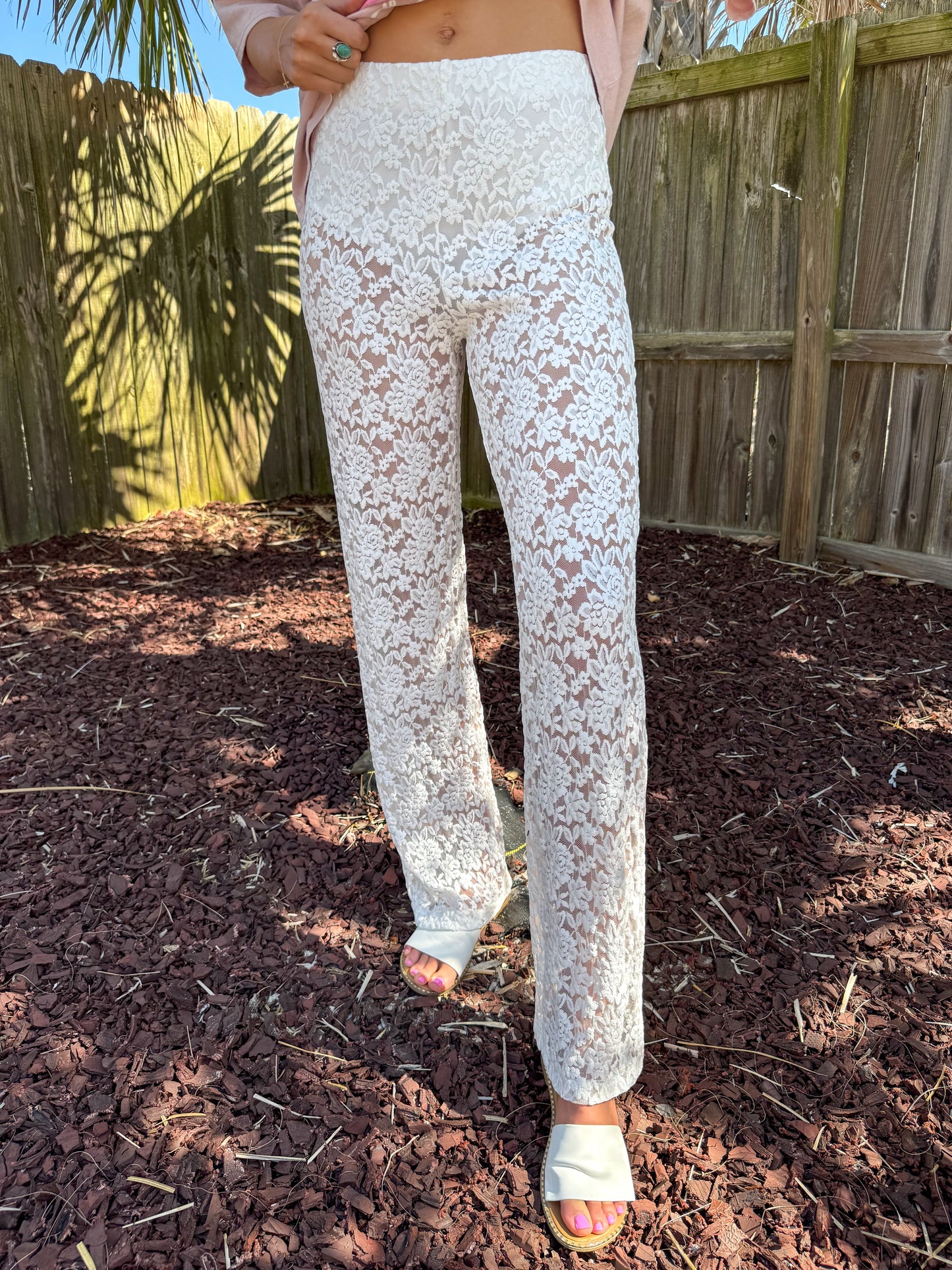 That Girl High Waisted Sheer Lace Pants