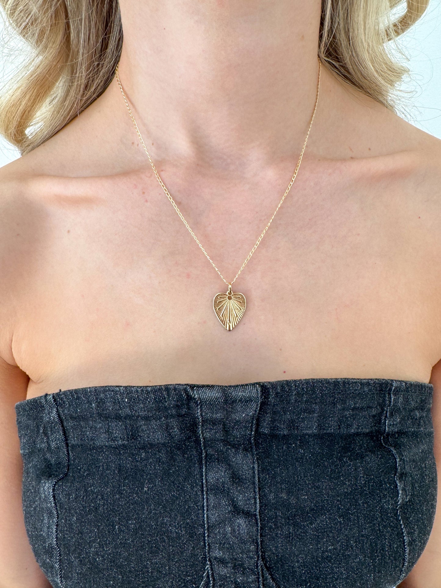 18k Gold Filled Heart Shaped Pendant Necklace