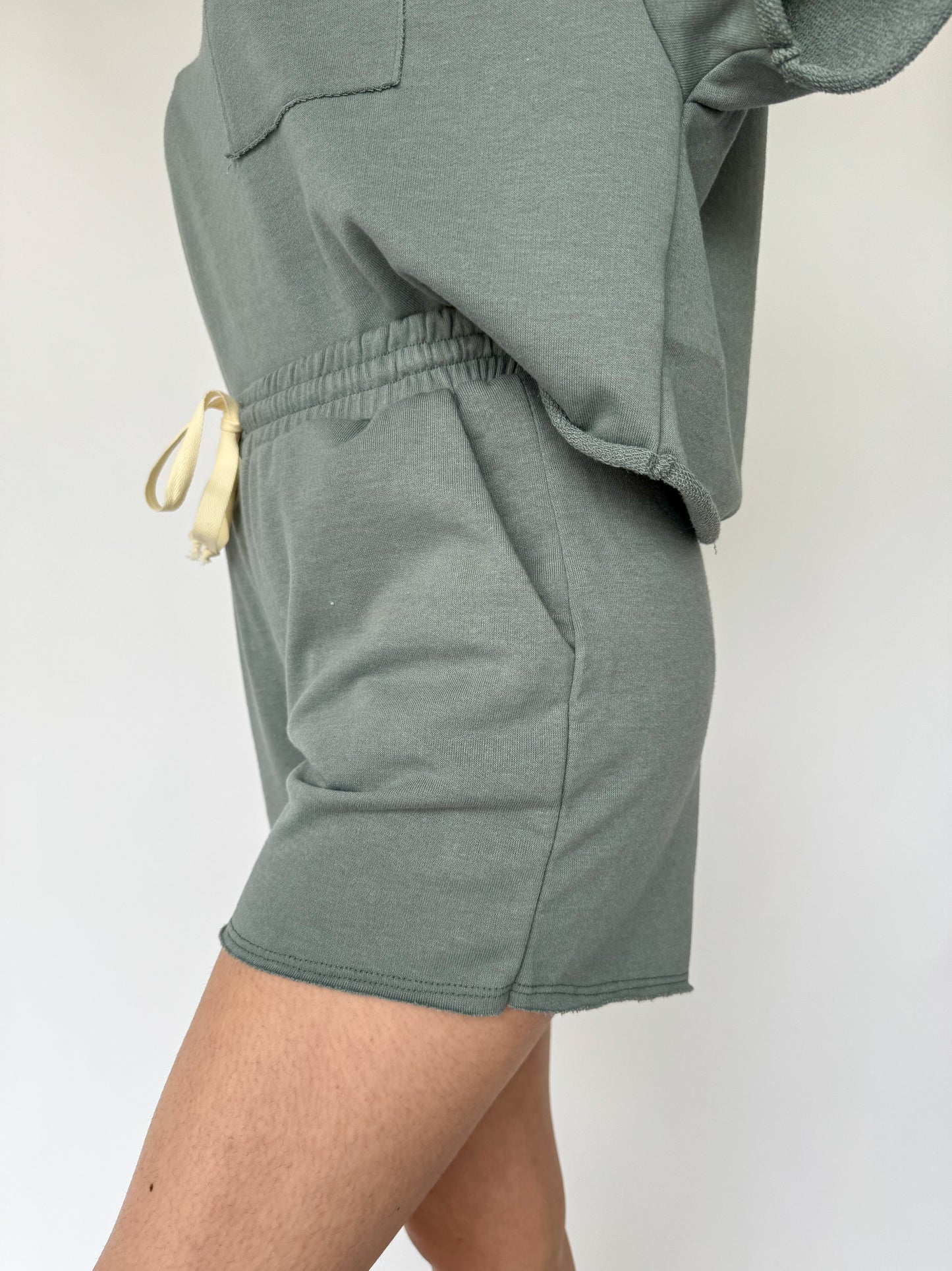Never Looking Back Terry Lounge Shorts *Stone Blue*
