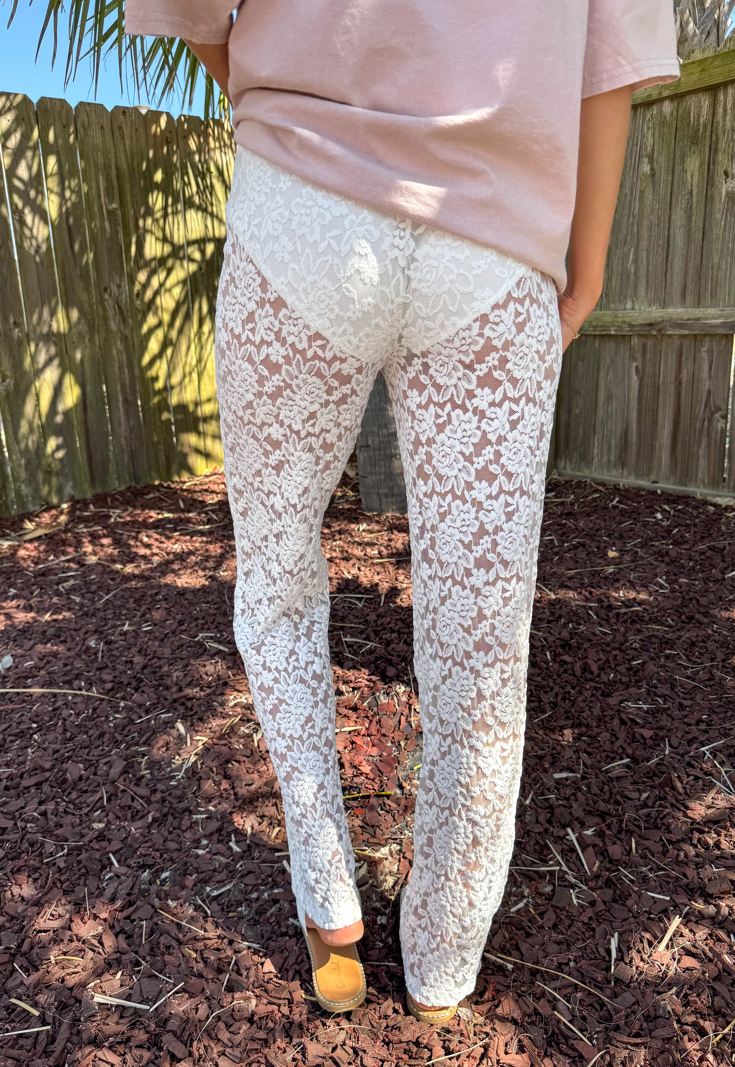 That Girl High Waisted Sheer Lace Pants