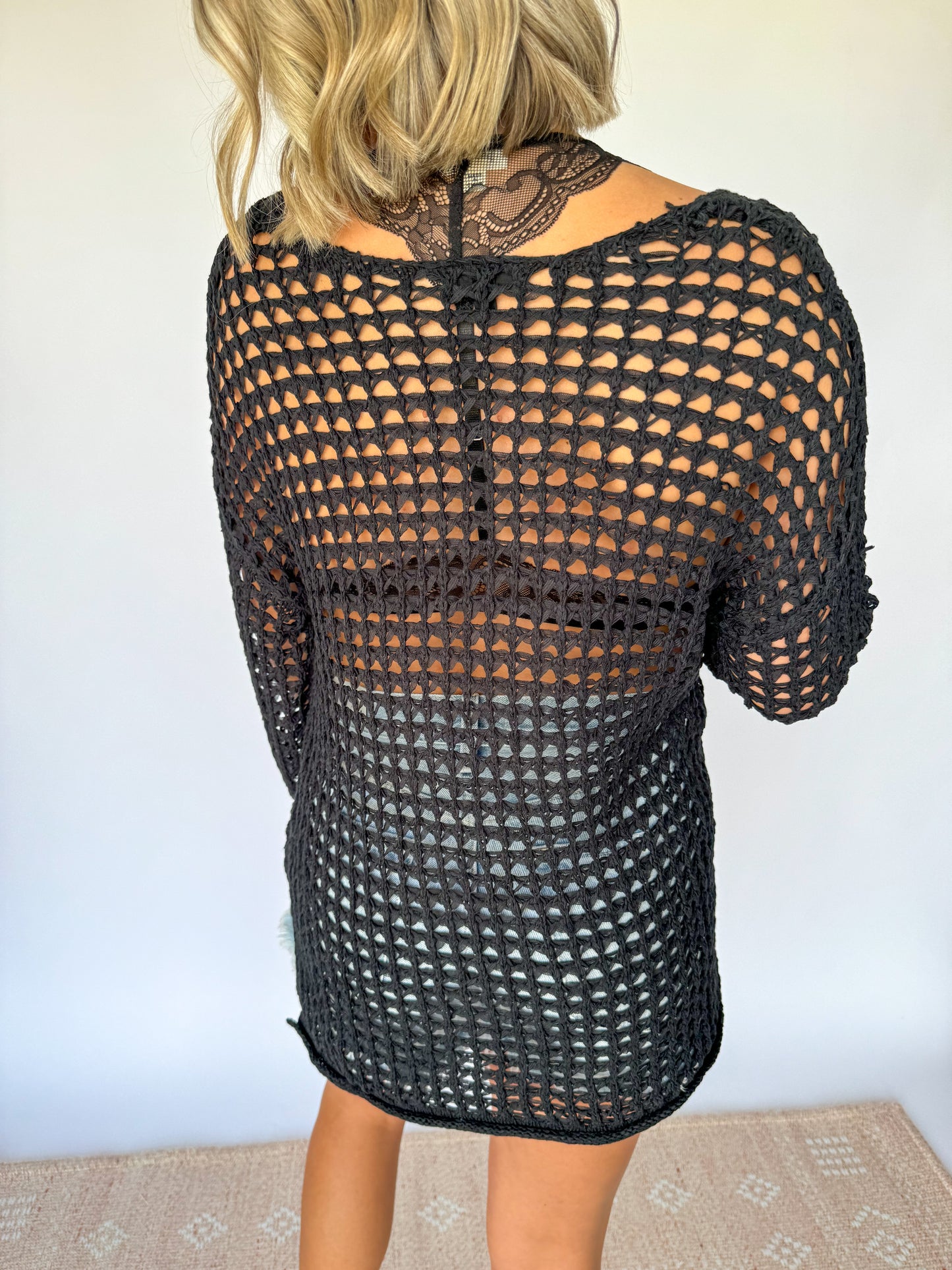 Caught In A Dream Sheer Crochet Top