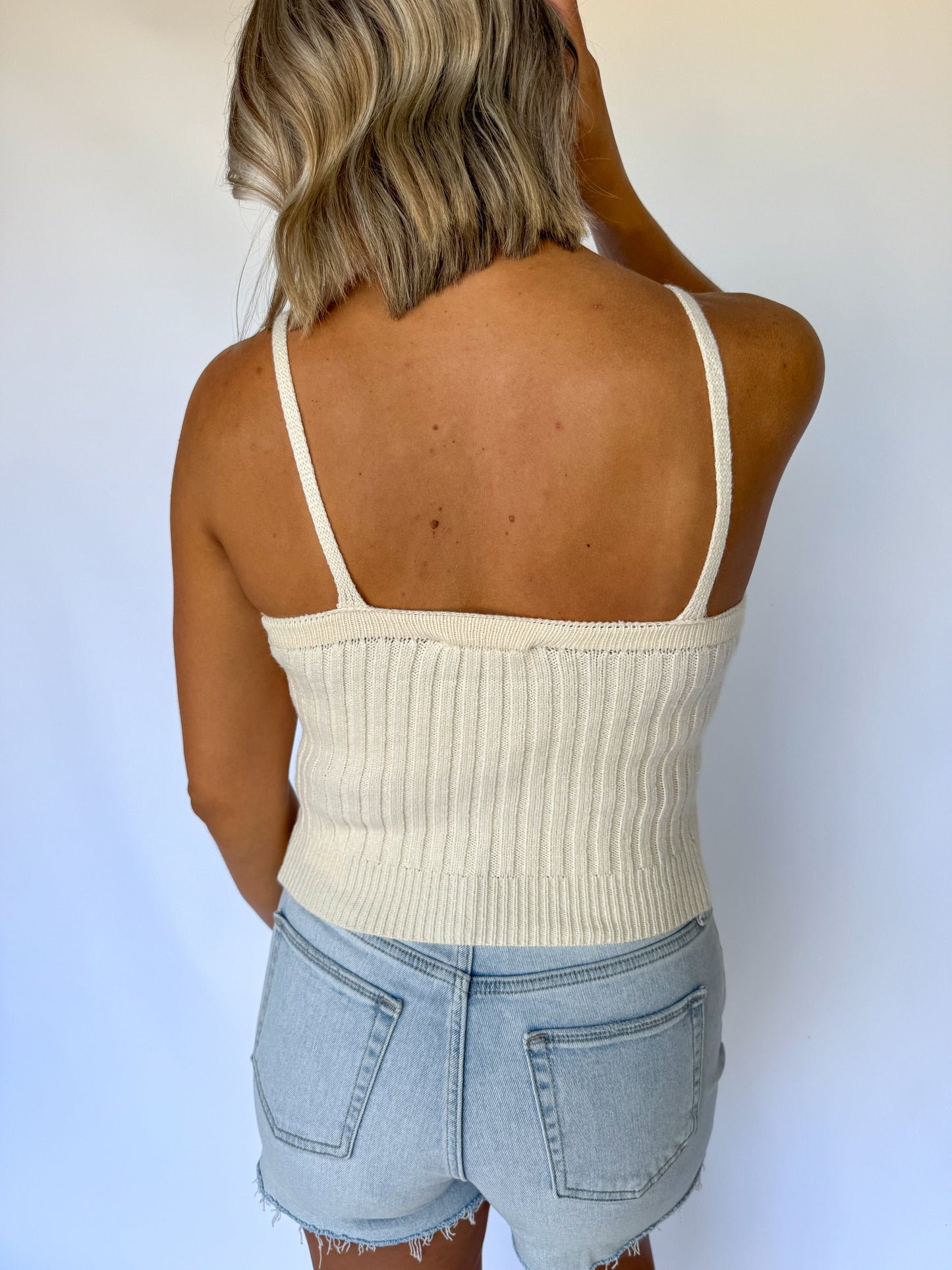 Amelia Ribbed Cami *Ivory*