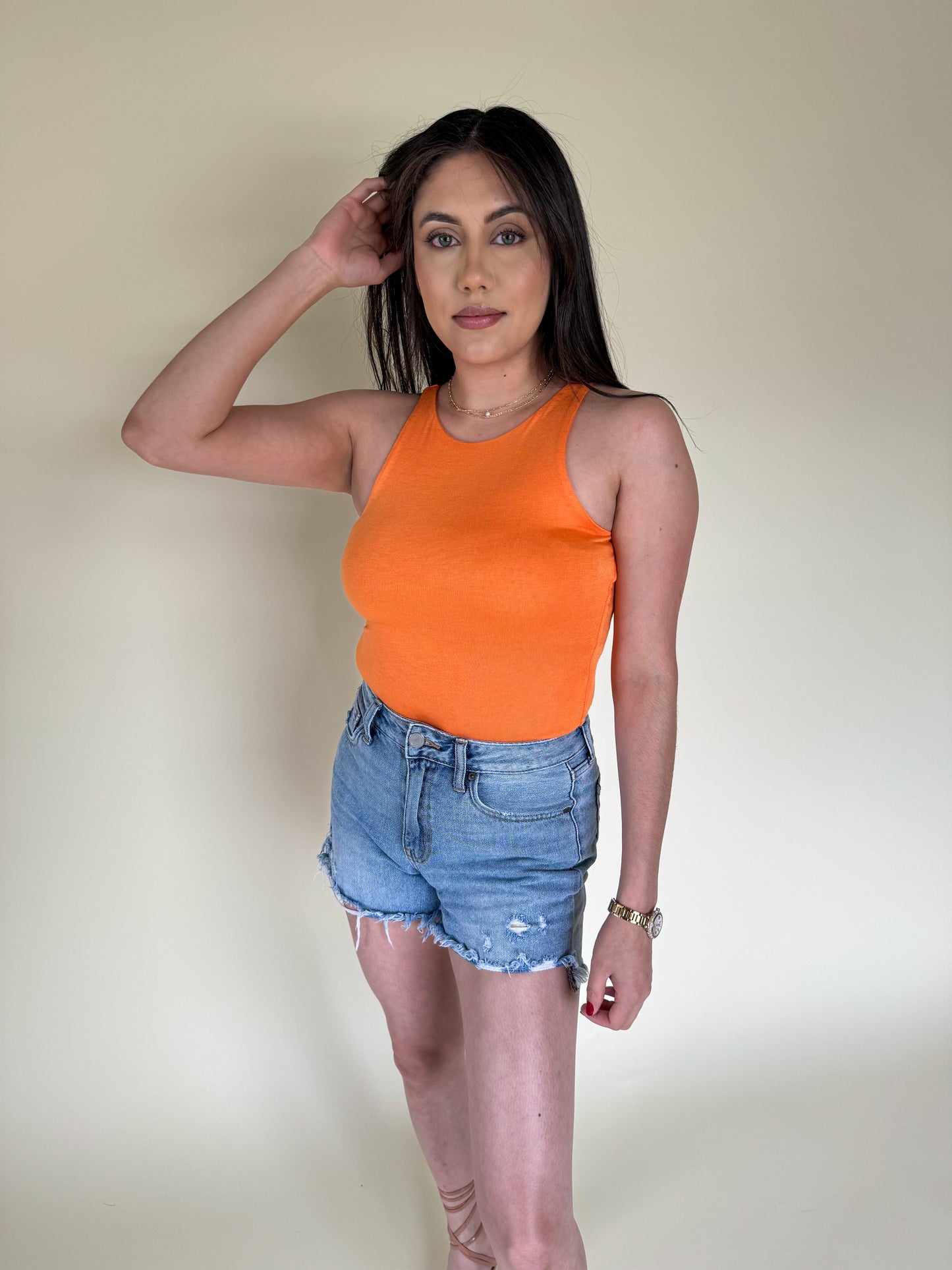 Brooklyn Tank Bodysuit *Orange*