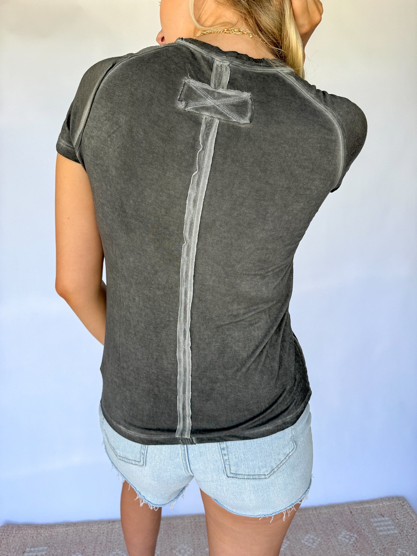 Sadie Washed Round Neck Top