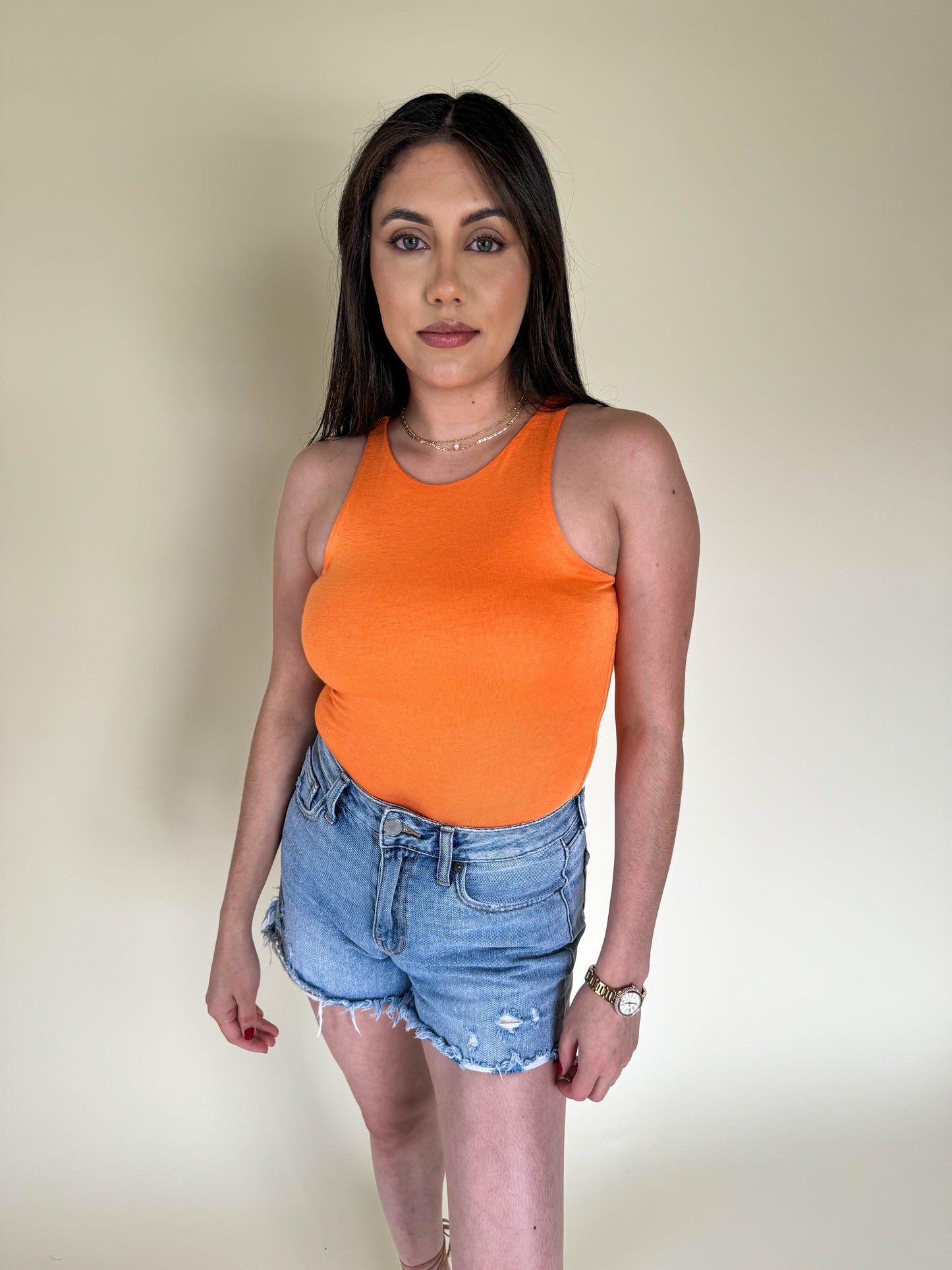 Brooklyn Tank Bodysuit *Orange*