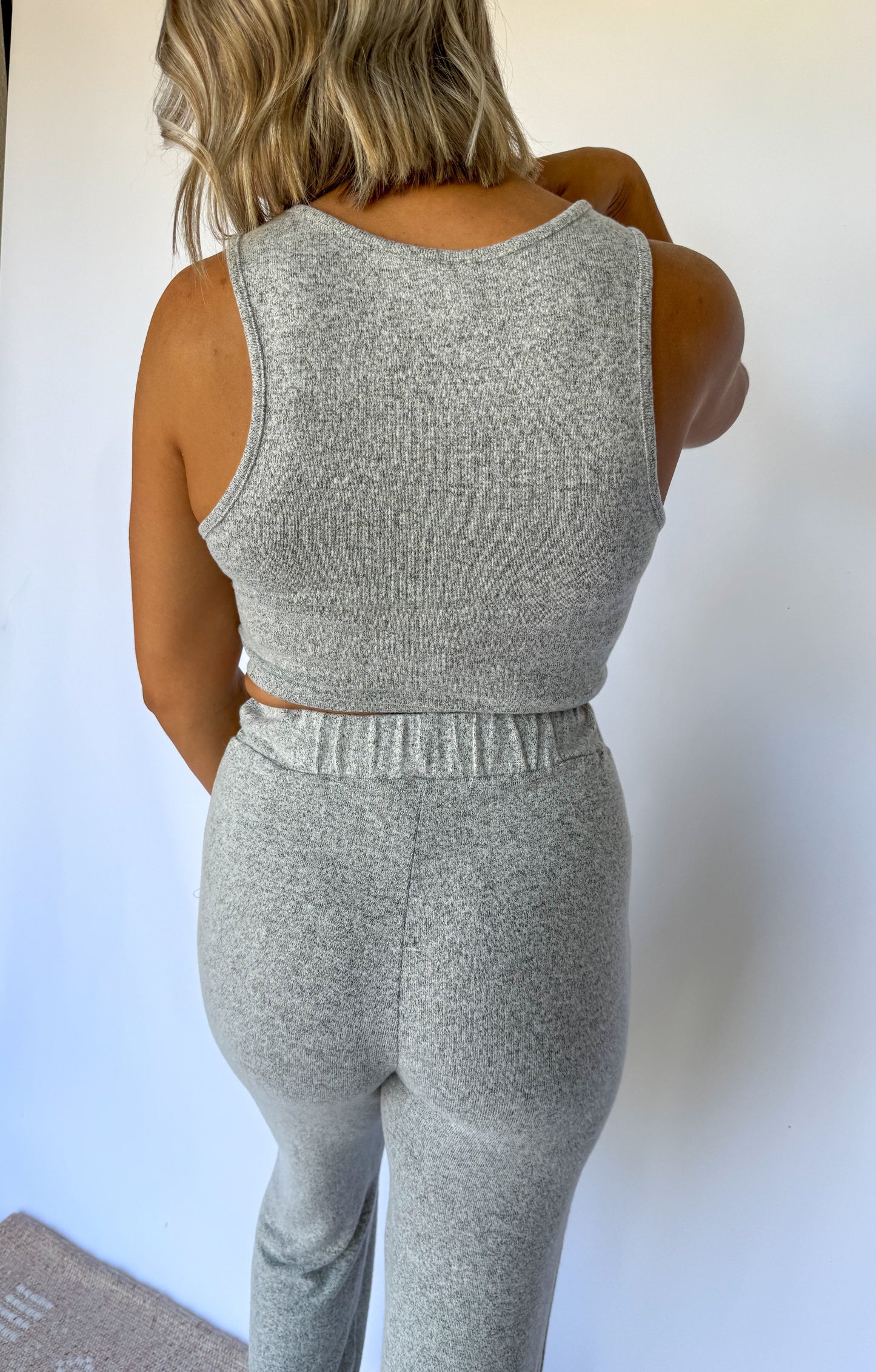 Comfy Vibes Grey Lounge Tank & Pant Set