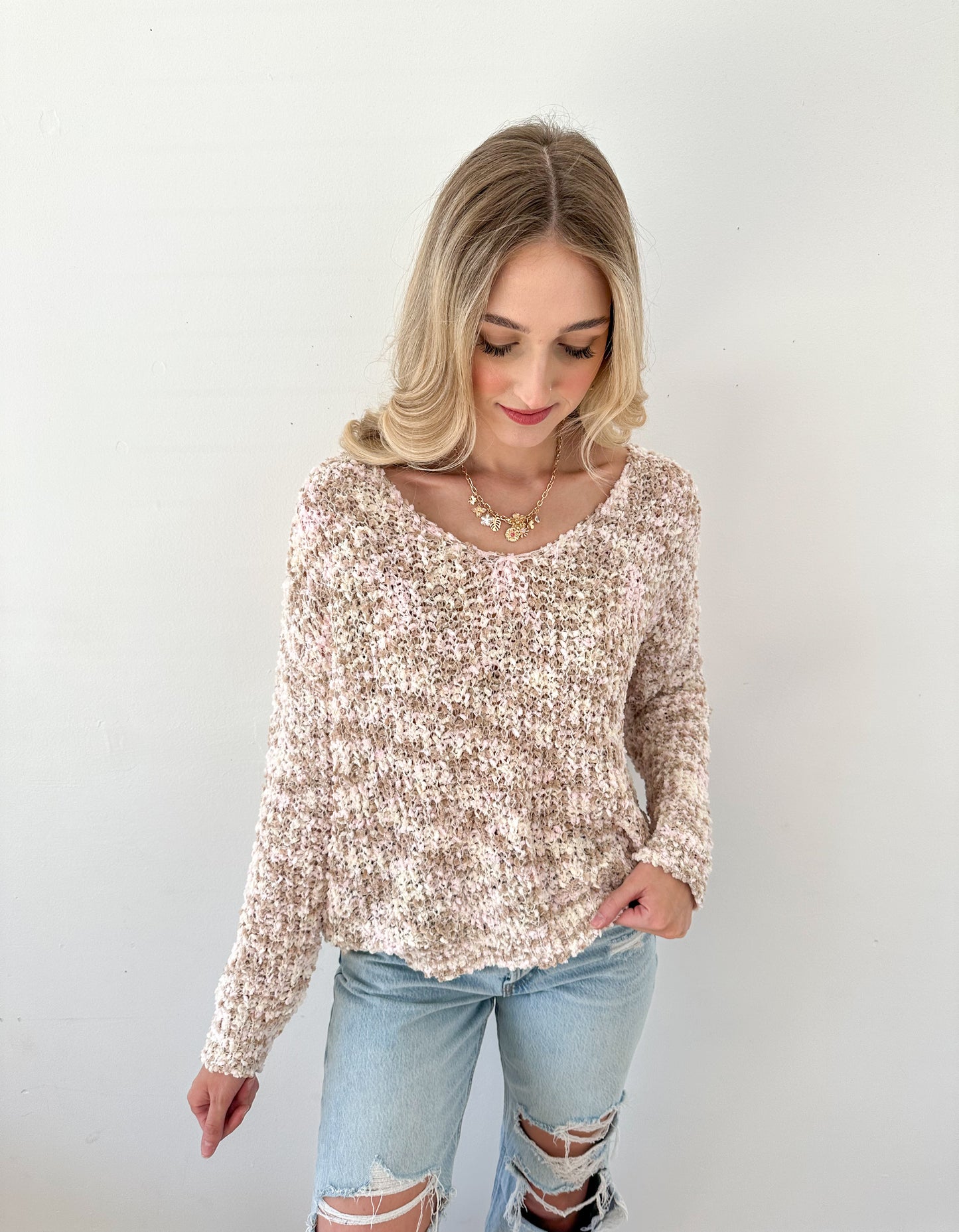 Love You Popcorn Knit Sweater