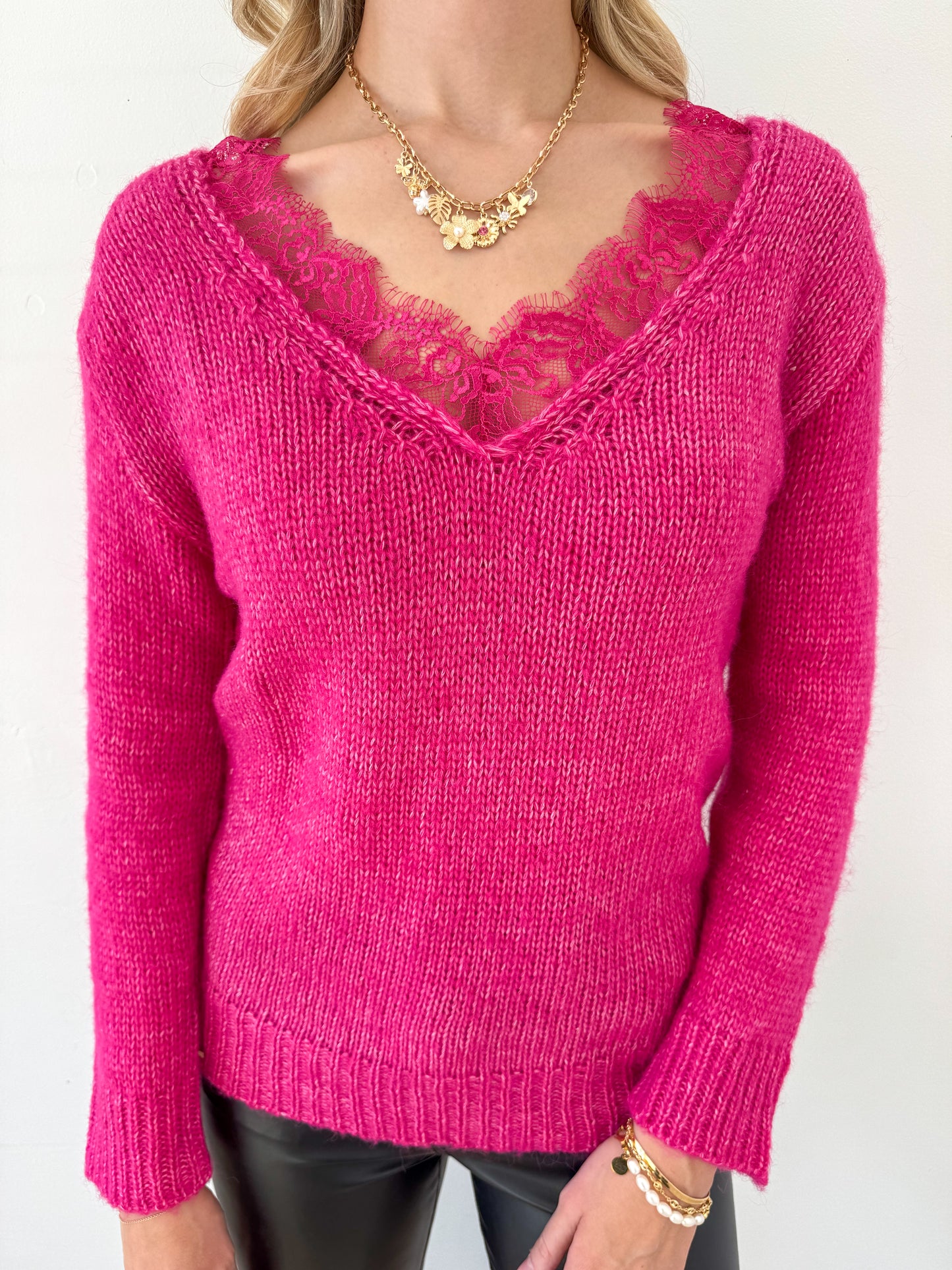 Hugs & Kisses Lace Detail Sweater