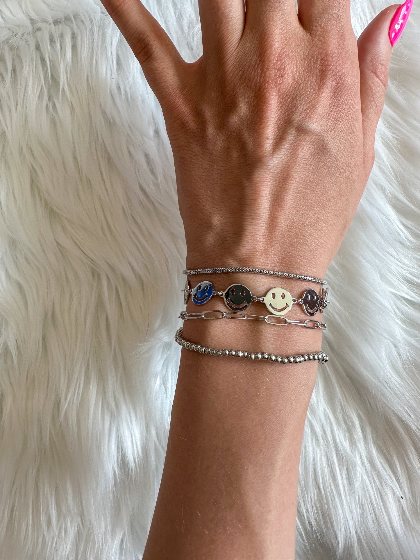 Happy Vibes Silver Bracelet