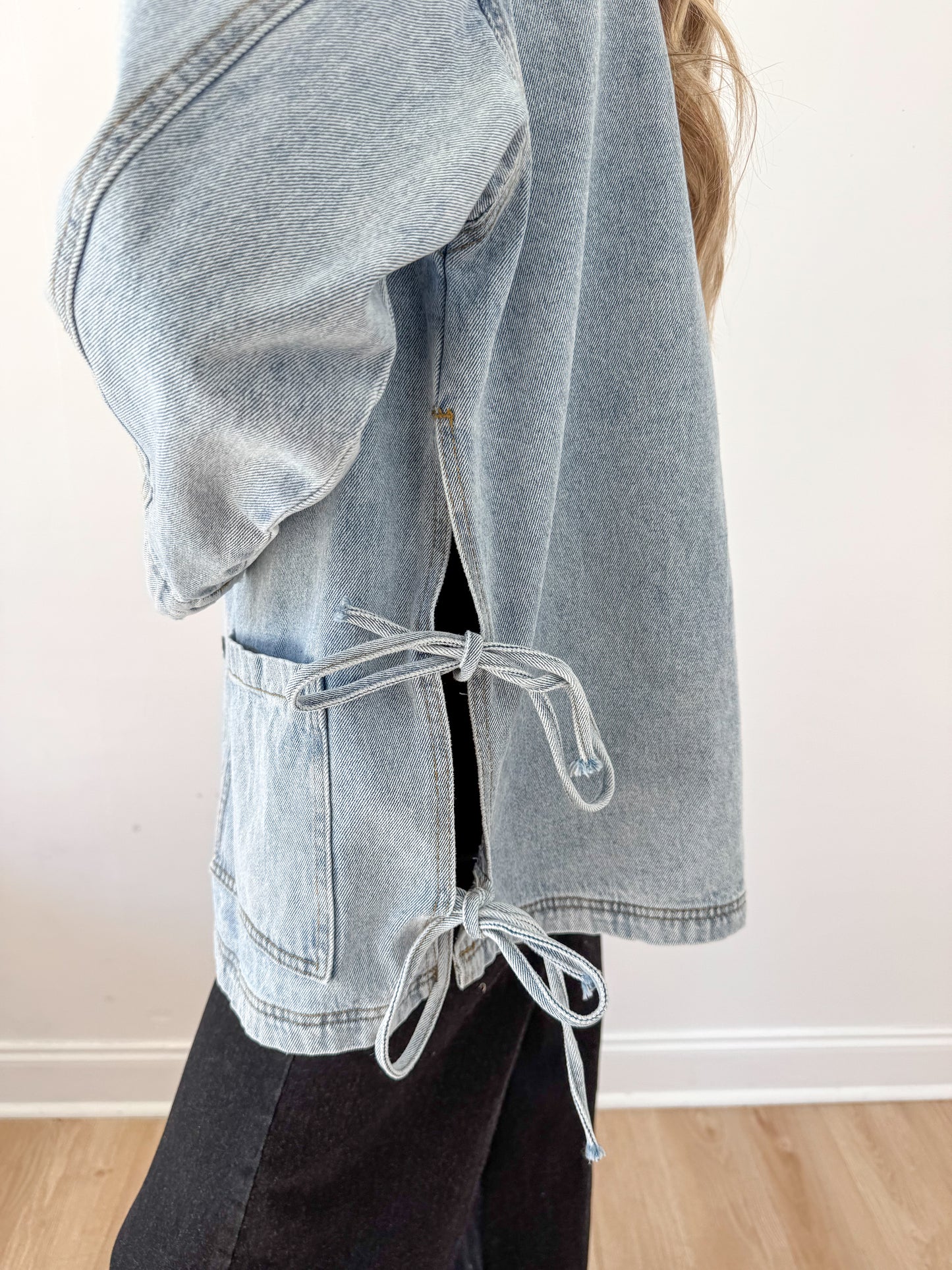 Better Together Bow Detail Denim Jacket