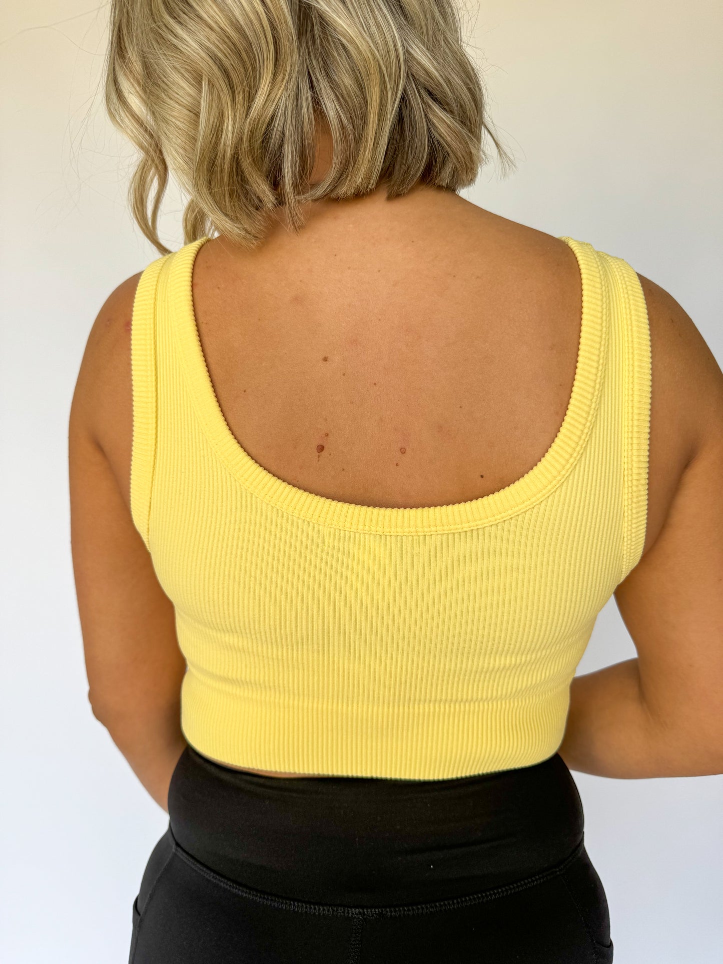 Brighter Days Ahead Ribbed Crop Top *Yellow*