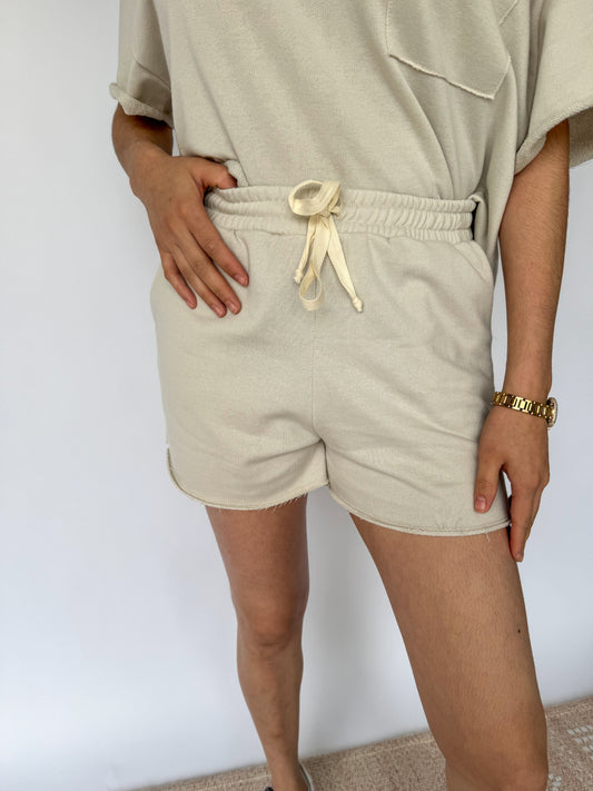 Never Looking Back Terry Lounge Shorts *Beige*
