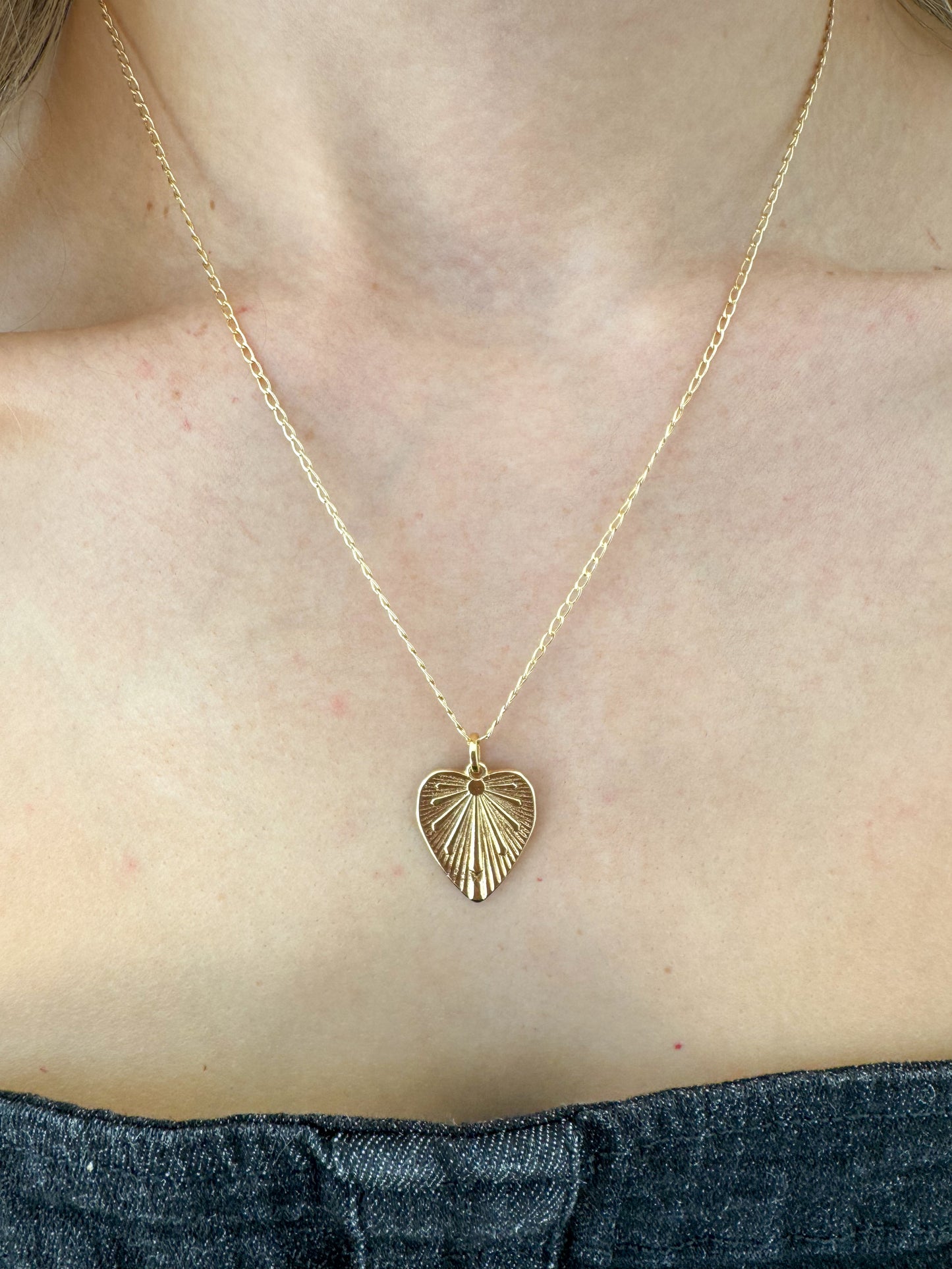 18k Gold Filled Heart Shaped Pendant Necklace