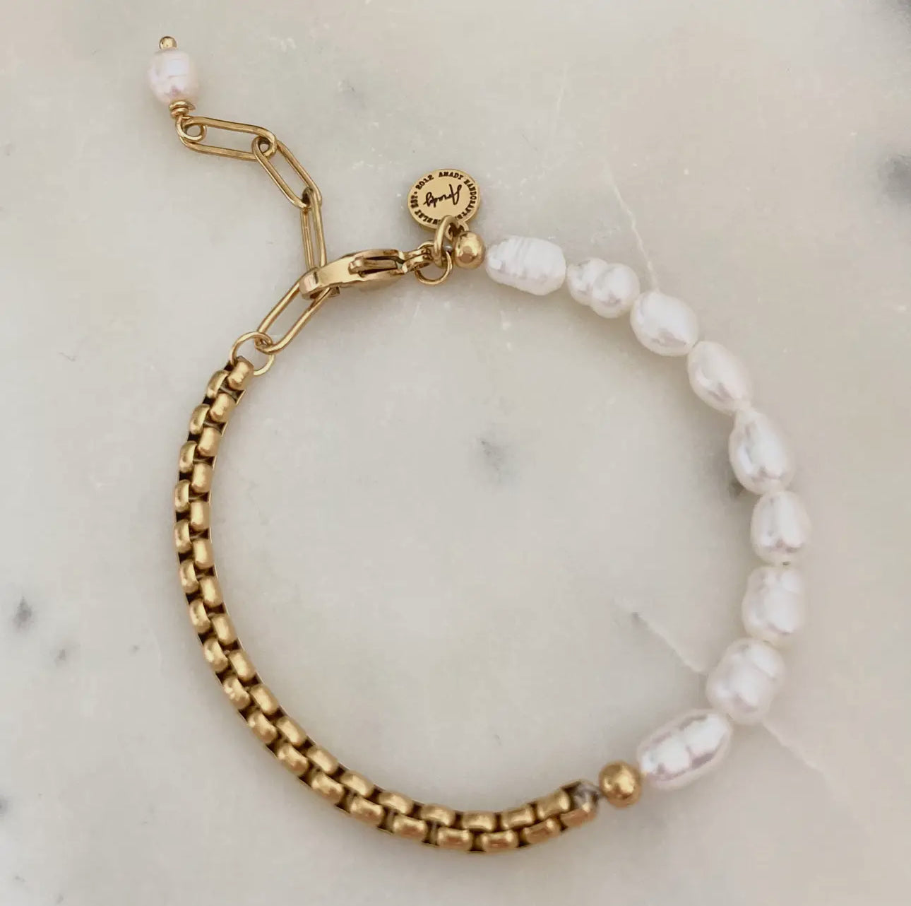 Gold Plated Pearl Bracelet