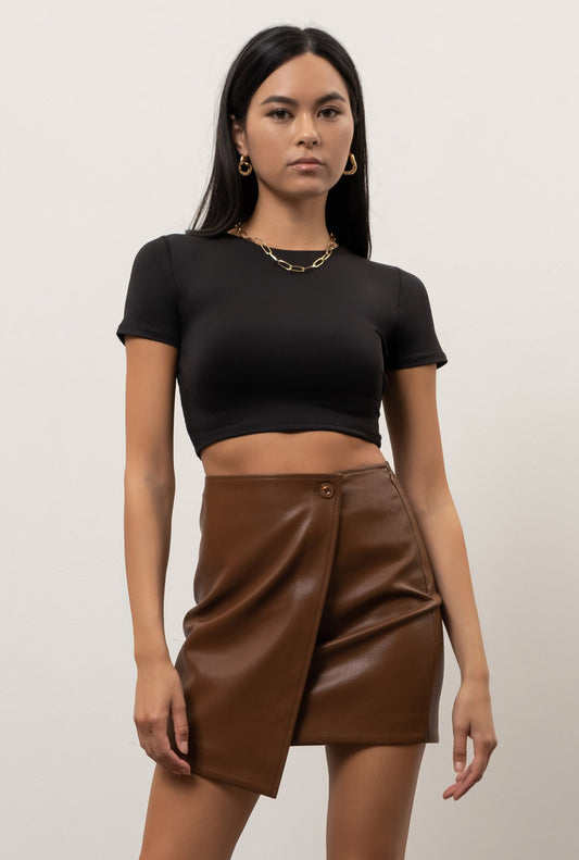 Lily Round Neck Crop Top *Black*