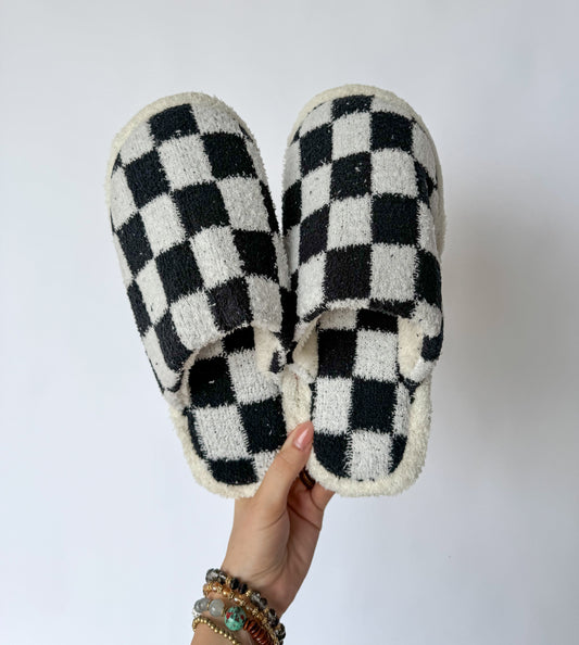 Checkered Cozy Slippers