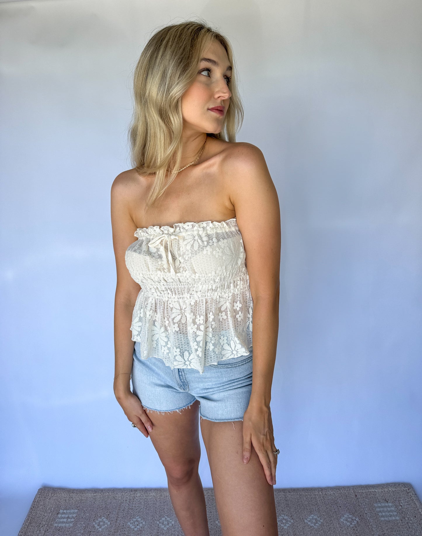 Never An Issue Lace Tube Top