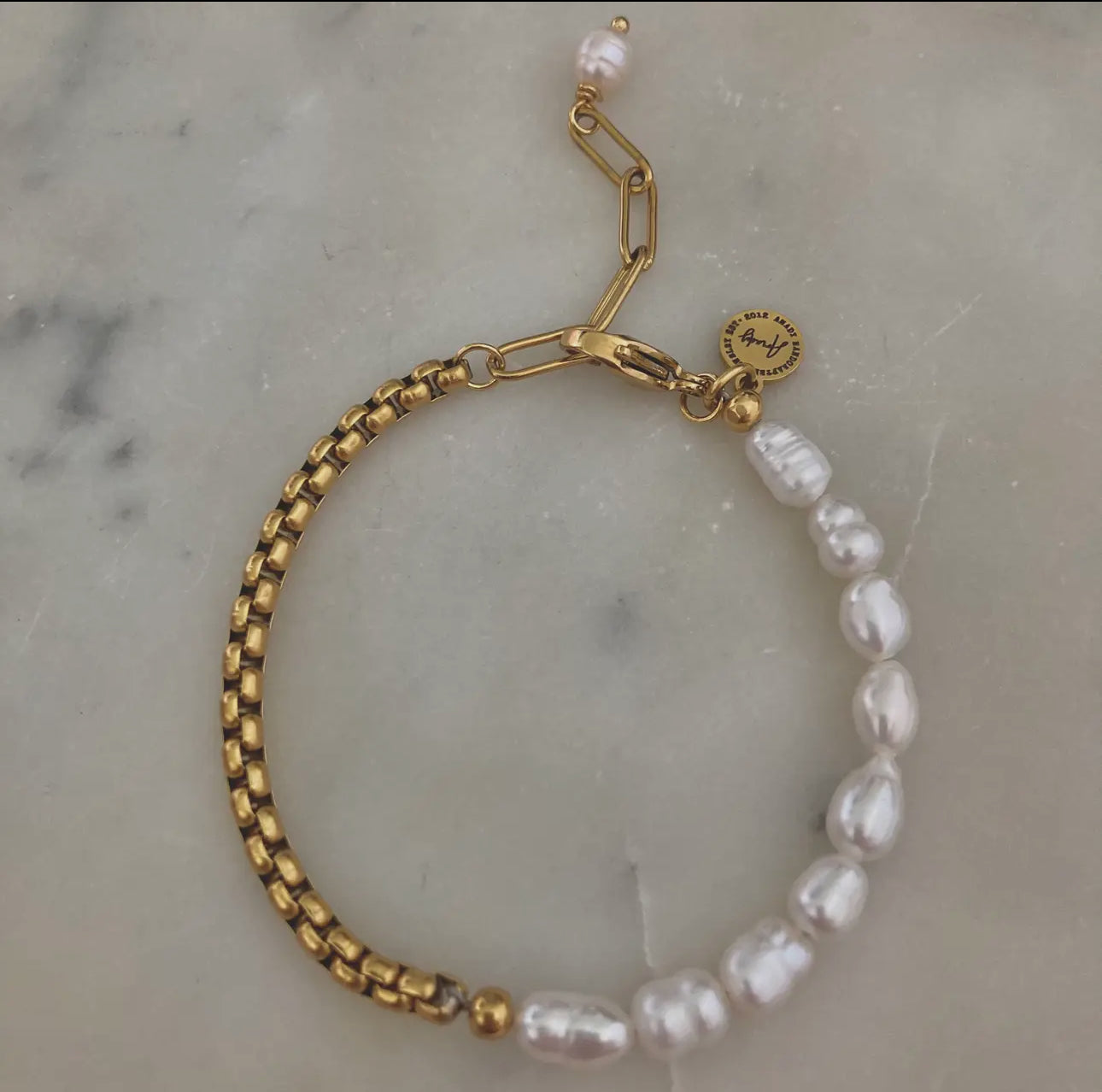 Gold Plated Pearl Bracelet