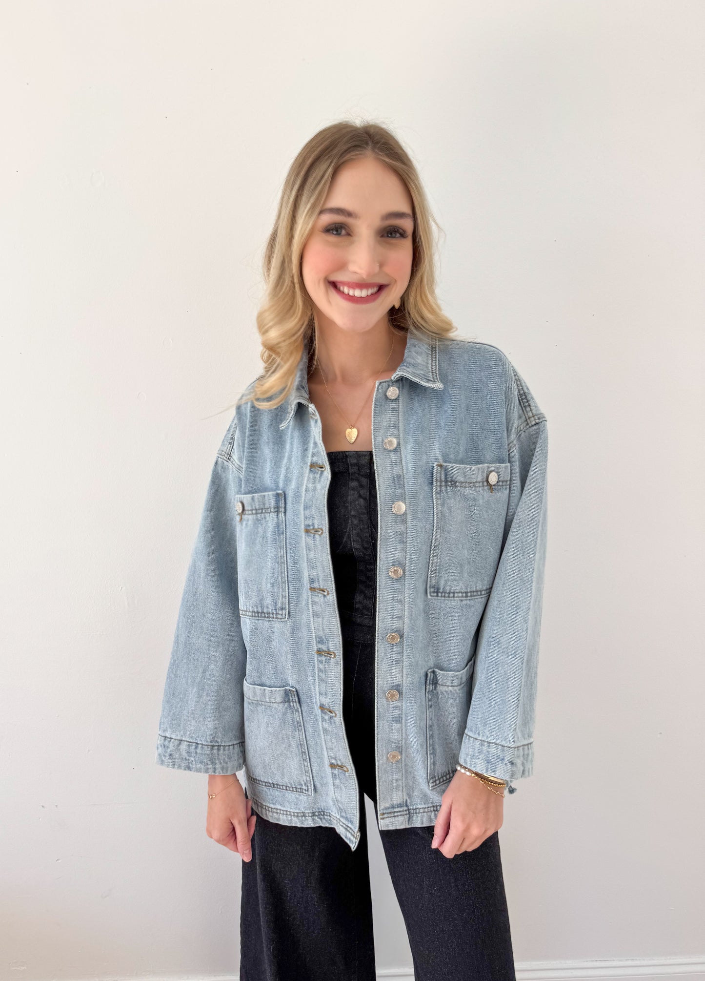 Better Together Bow Detail Denim Jacket