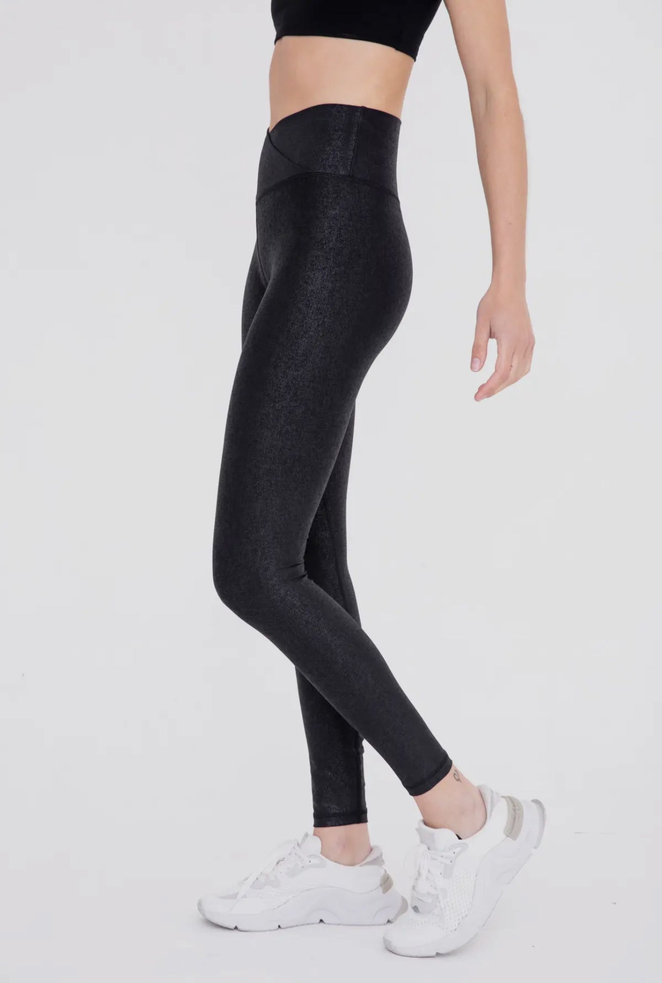 Sophia Faux Leather Look Crossover Leggings