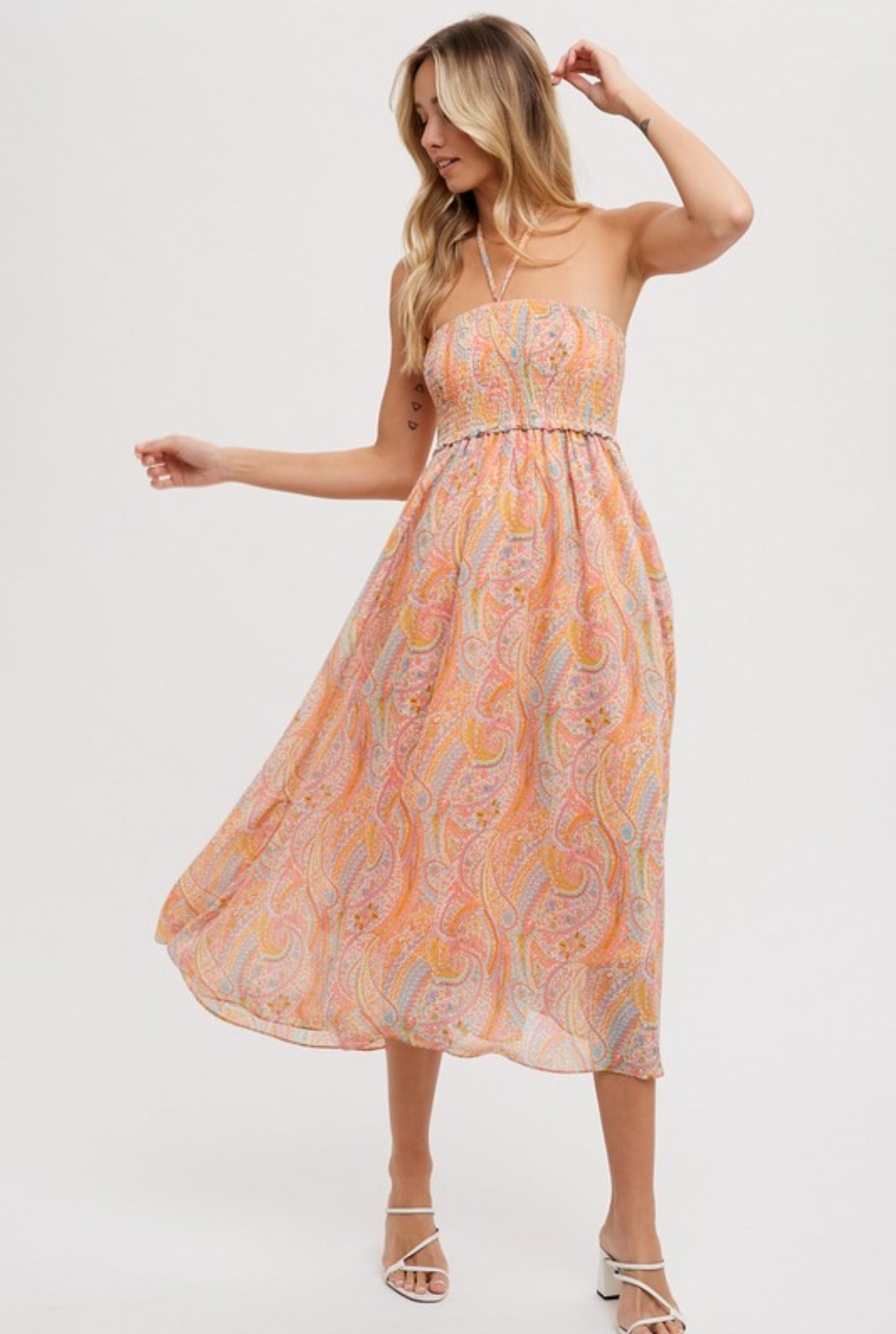 Paisley Midi Dress Maxi Skirt Up The Vine Boutique