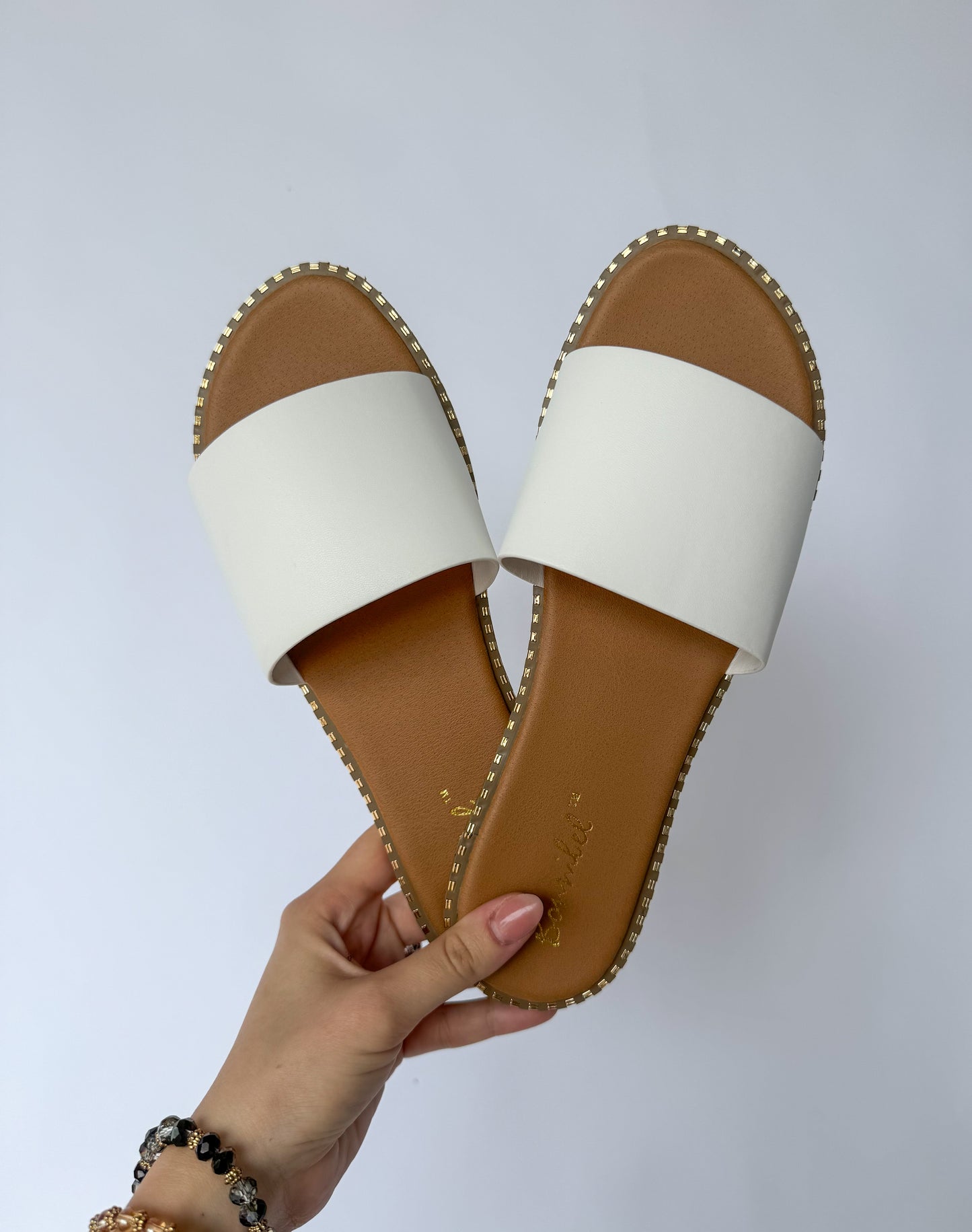 Willow White Slide Sandals