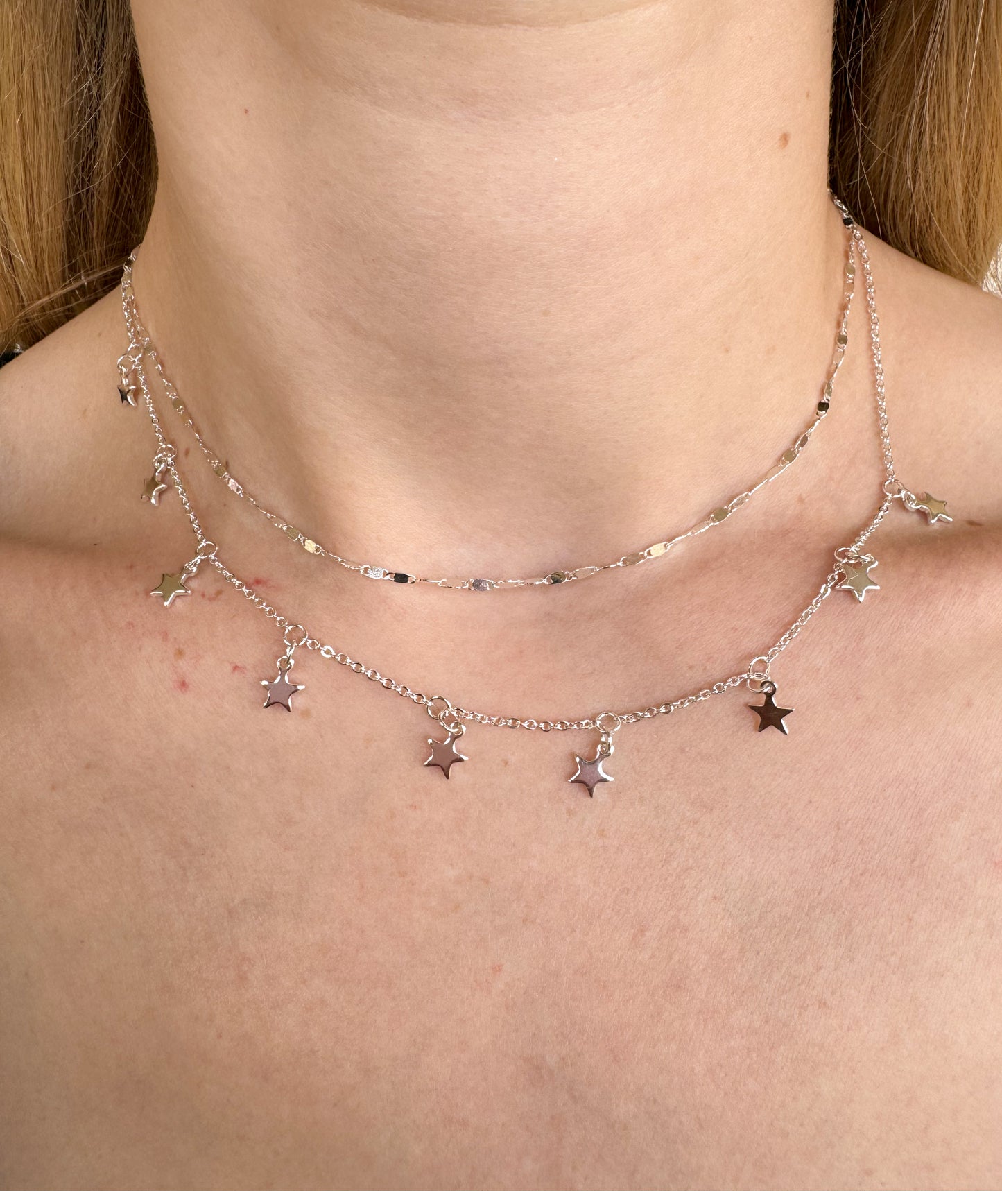 Star Drop Layered Necklace *Silver*