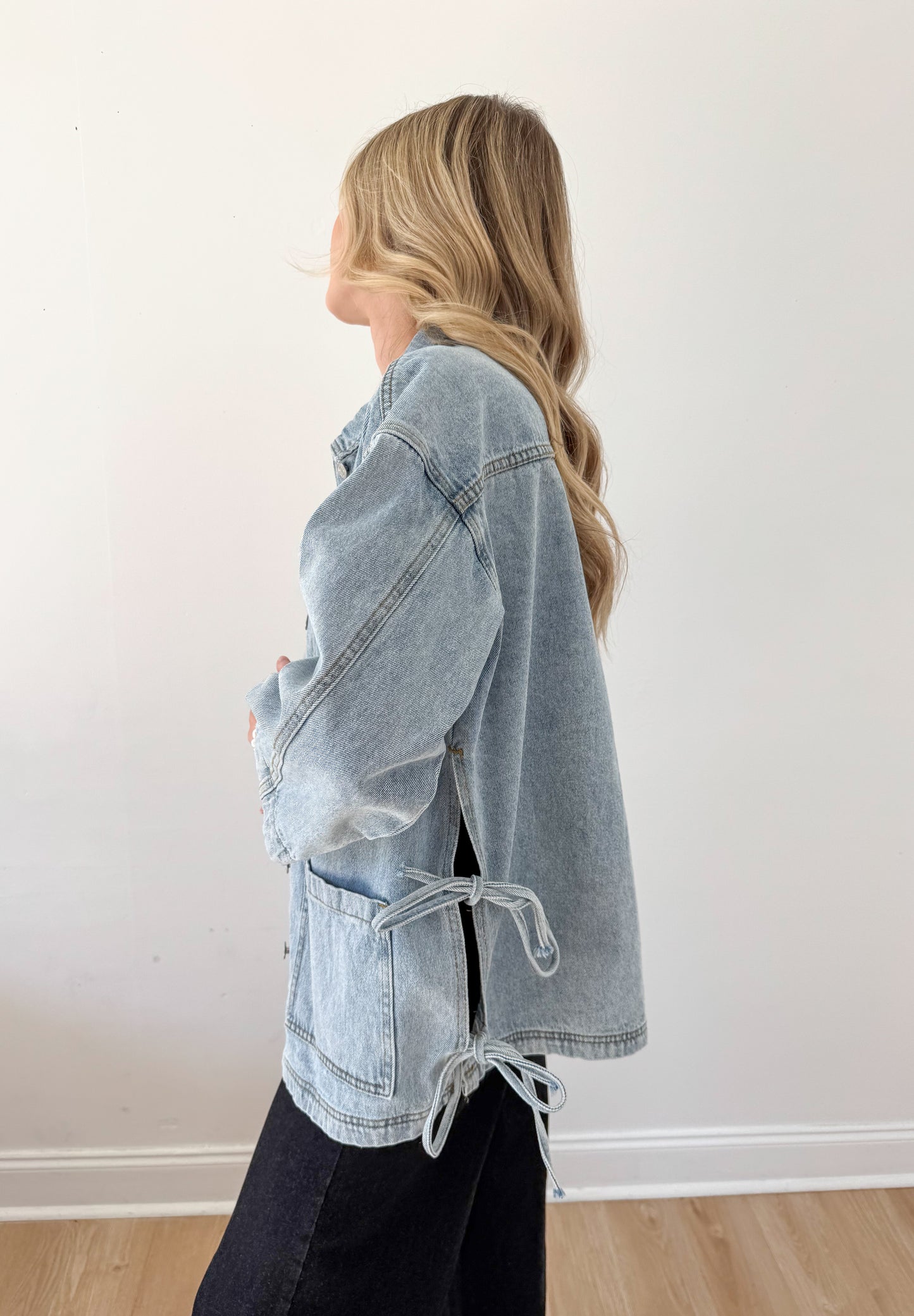 Better Together Bow Detail Denim Jacket