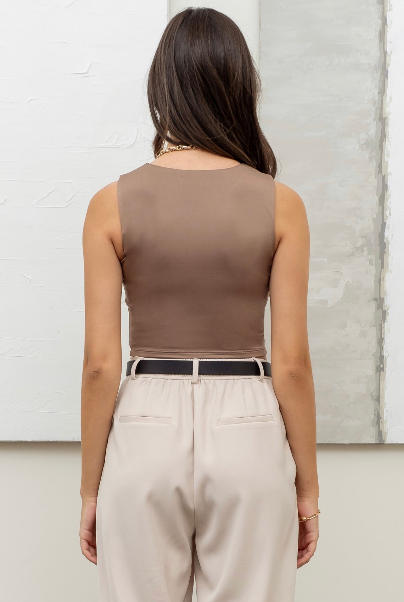 Everyday Casual Crop Top *Taupe*