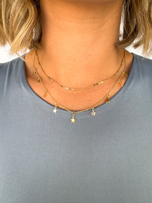 Star Drop Layered Necklace *Gold*