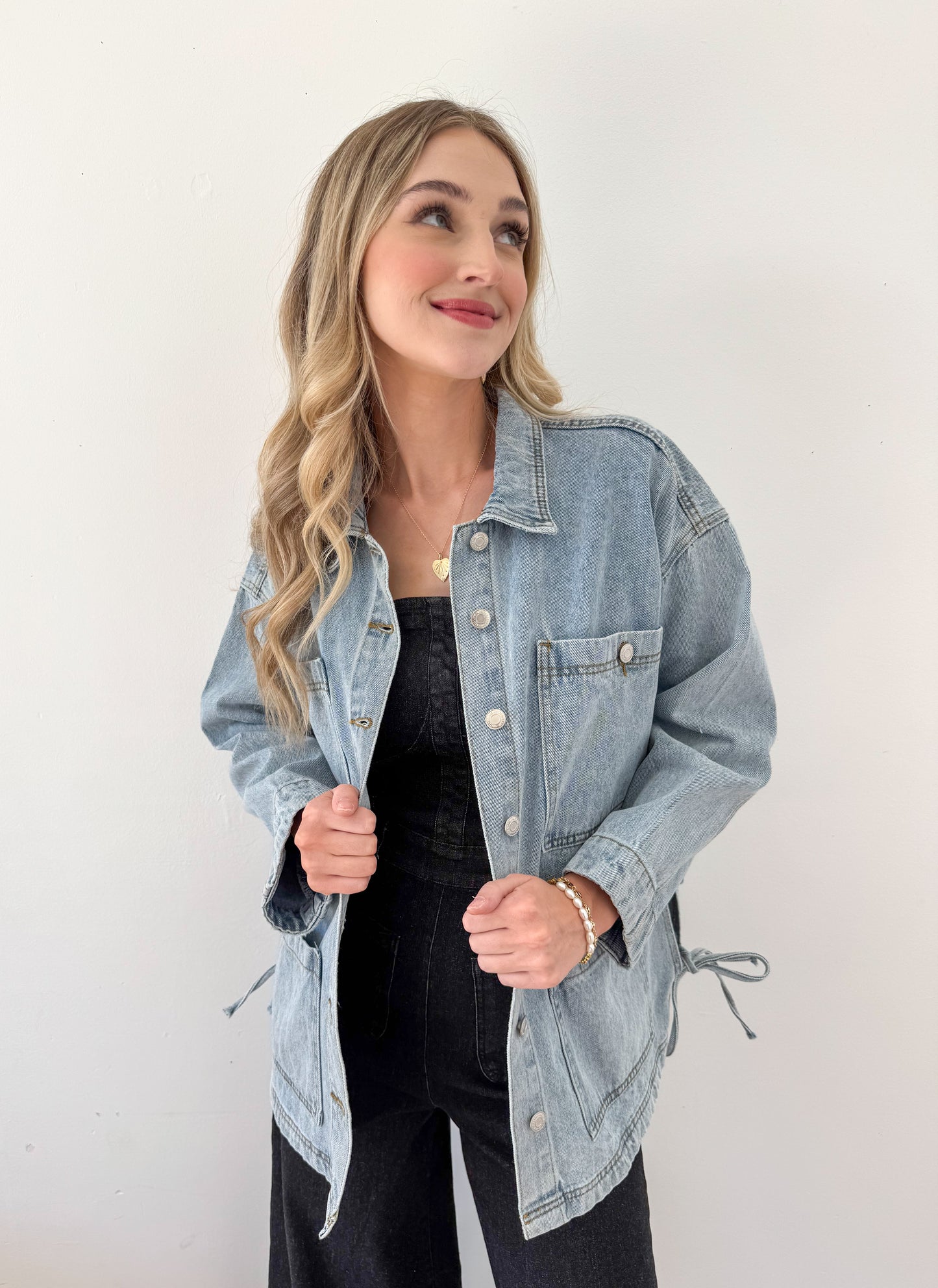 Better Together Bow Detail Denim Jacket