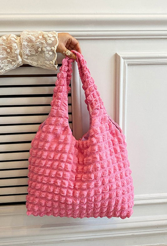 Pink Cloud Puffy Shoulder Tote Bag