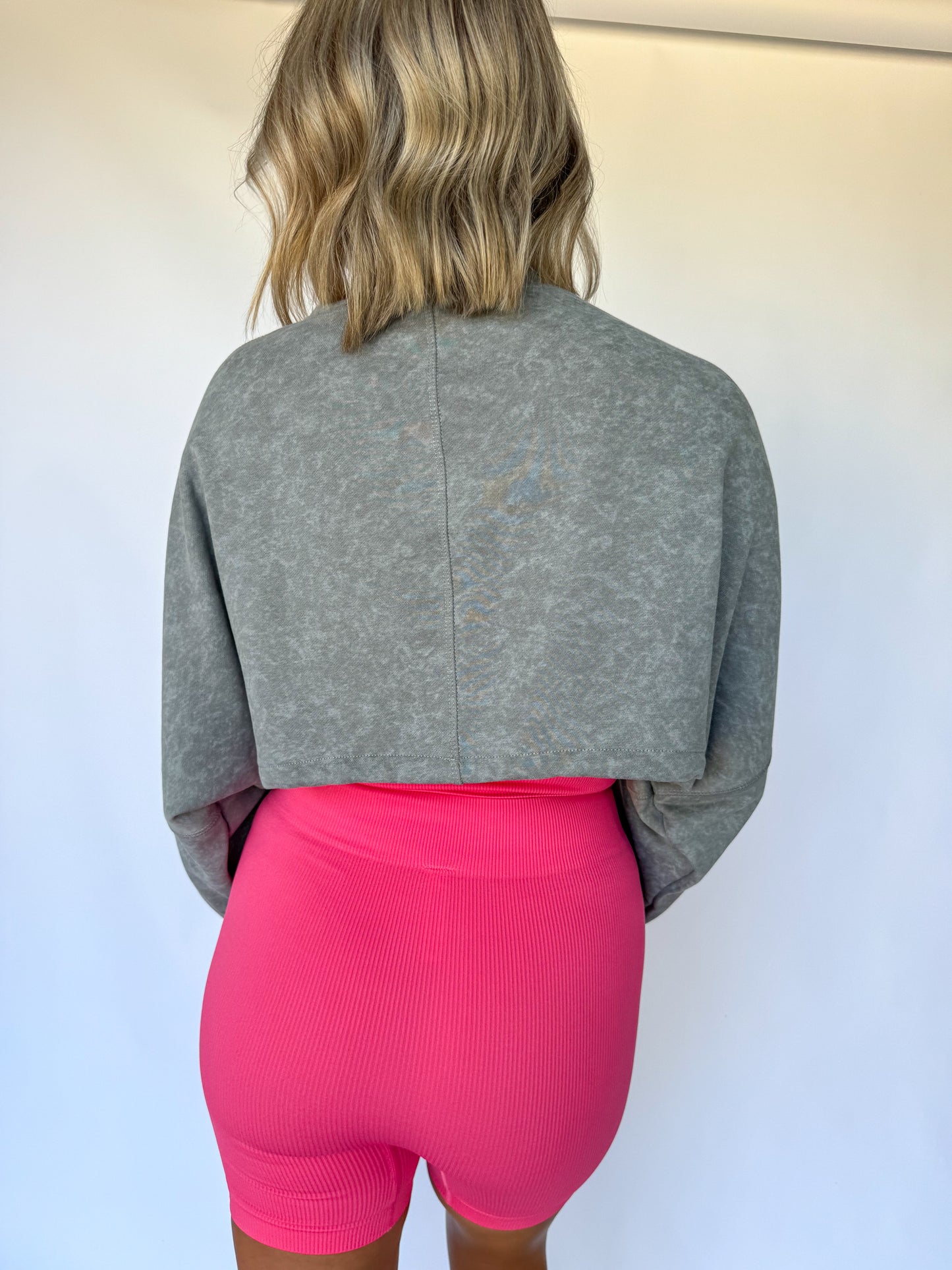 Double Take Mineral Wash Cropped Pullover