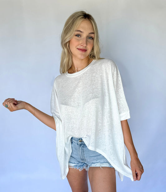 Evelyn Drop Shoulder Top *White