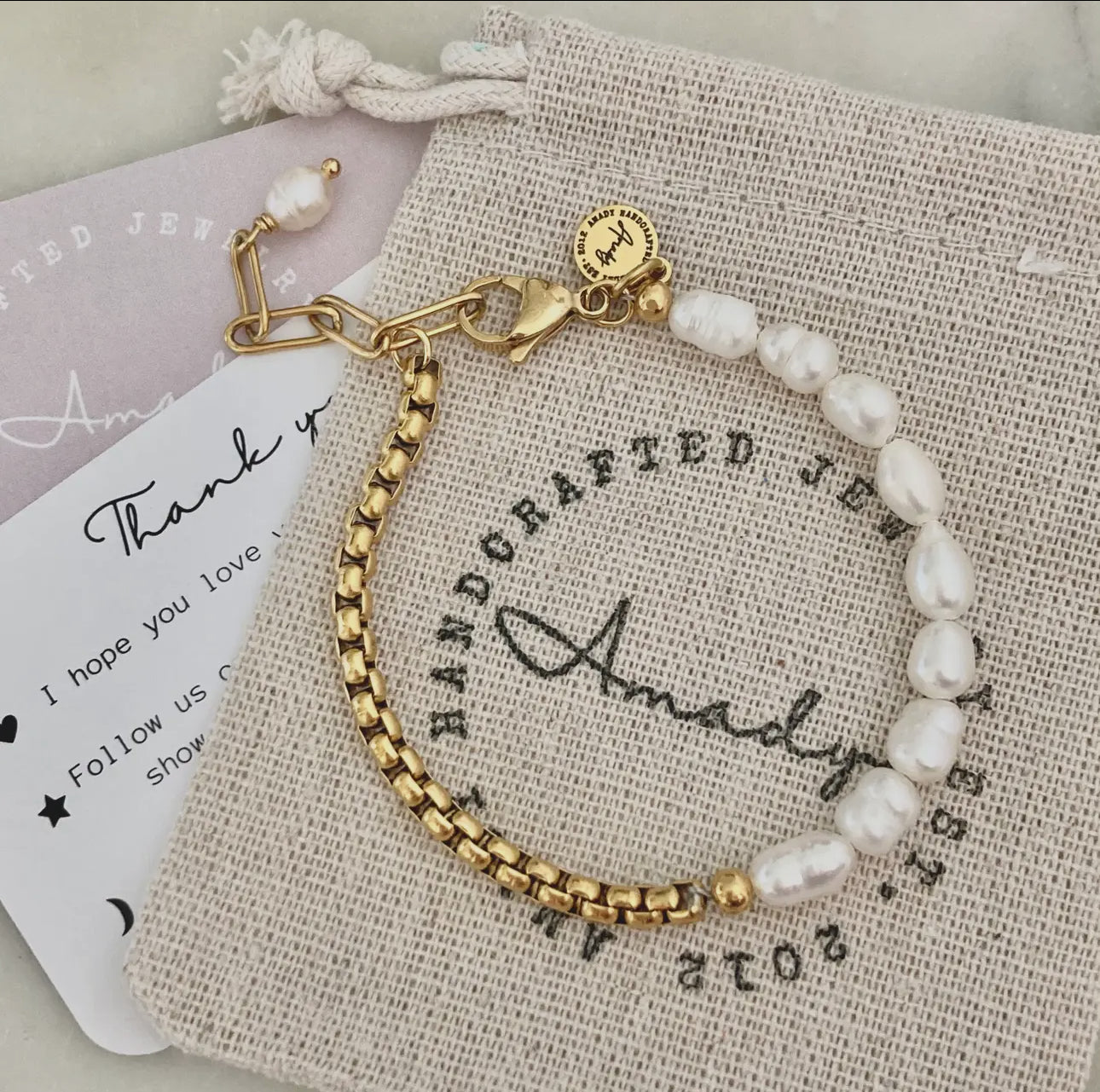 Gold Plated Pearl Bracelet